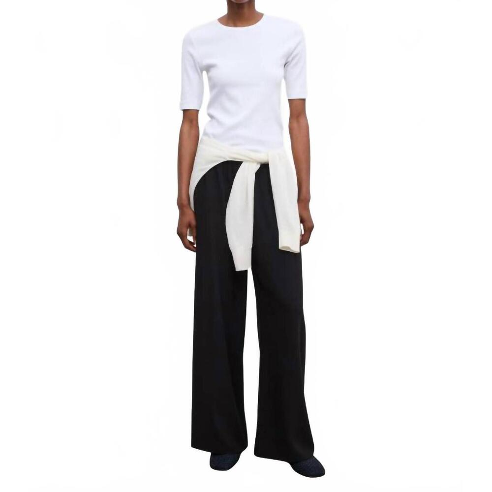 NEW HOUSE OF DAGMAR fluid crepe trousers in black